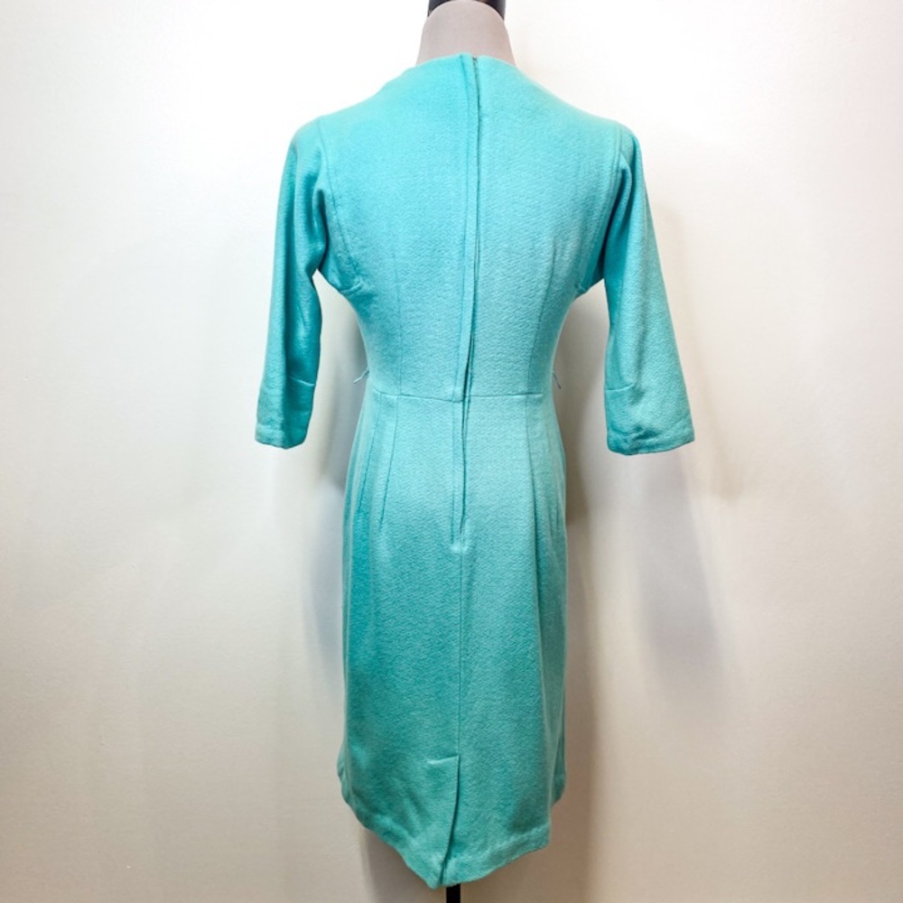 Vintage Turquoise Pencil Dress - Picture 4 of 4